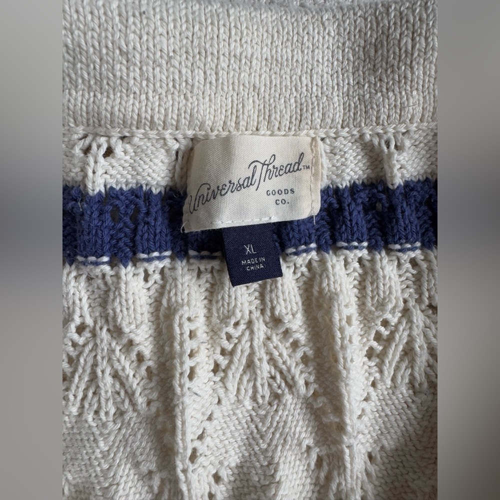Crochet Cotton Blouse XL - Picture 3 of 4